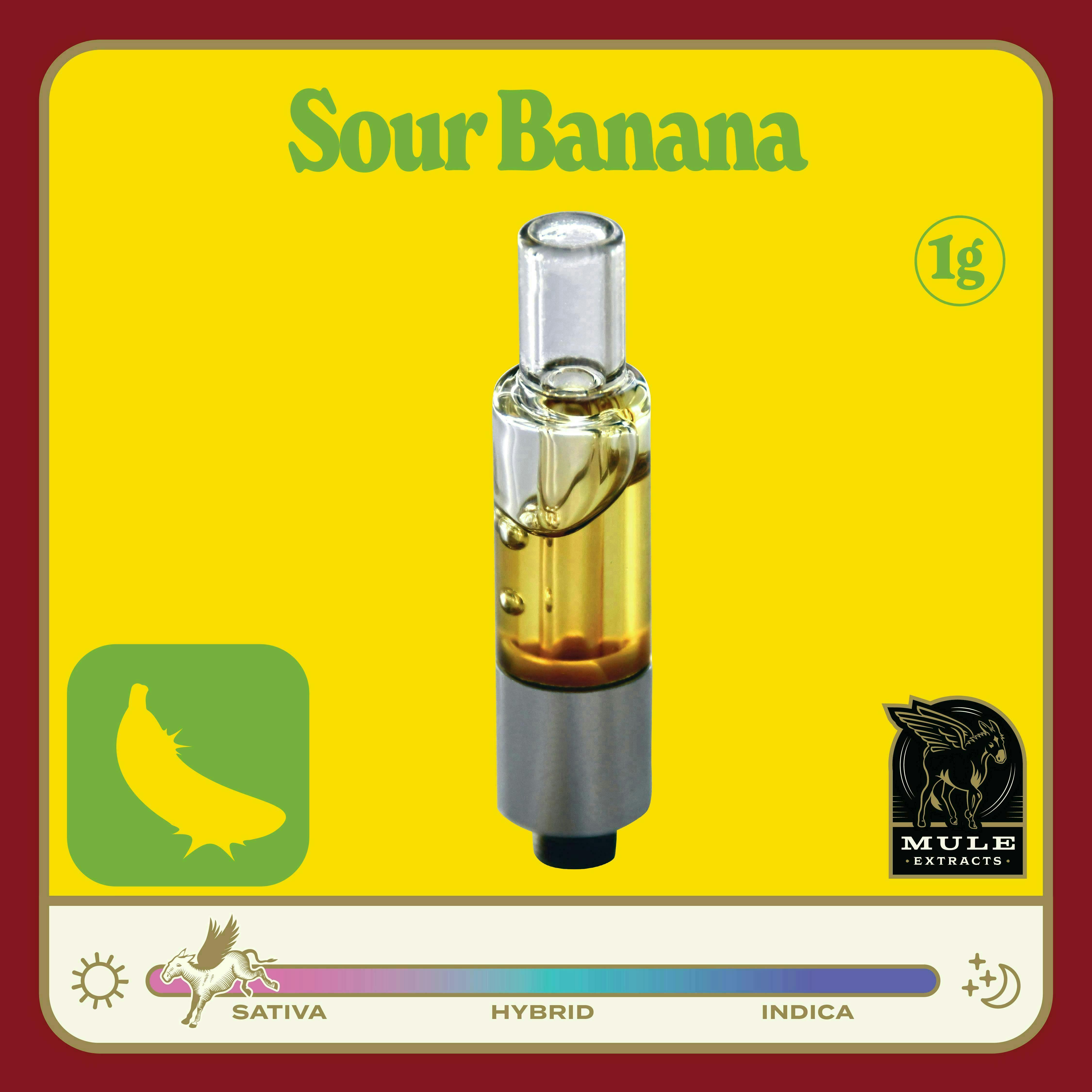 Mule Extracts - Mule Extracts | Sour Banana | Live Resin Glass Cartridge | 1g - 1
