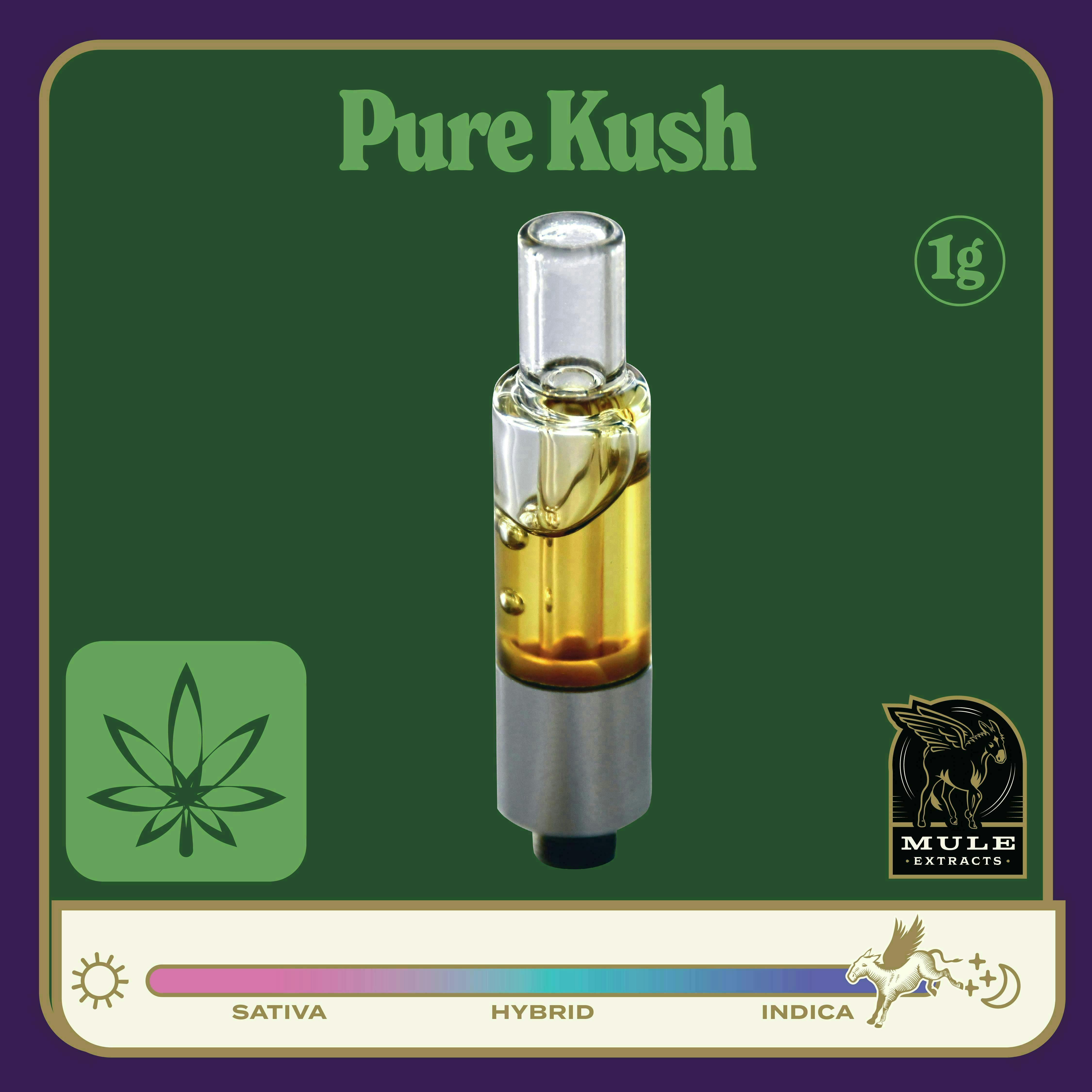 Mule Extracts - Mule Extracts | Pure Kush | Live Resin Glass Cartridge | 1g - 1
