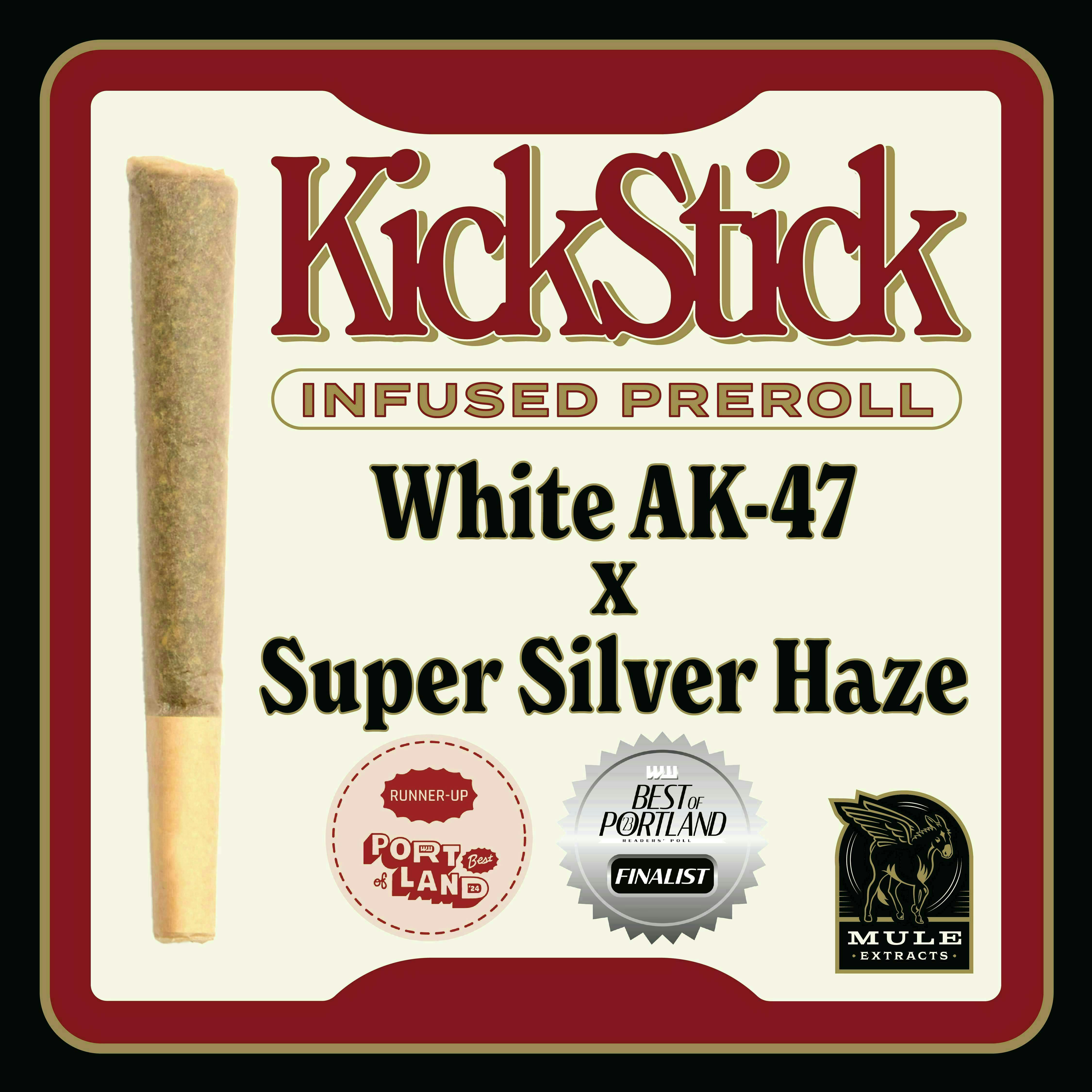 Mule Extracts - White AK-47 x Super Silver Haze | Infused Joint | 1g - 1