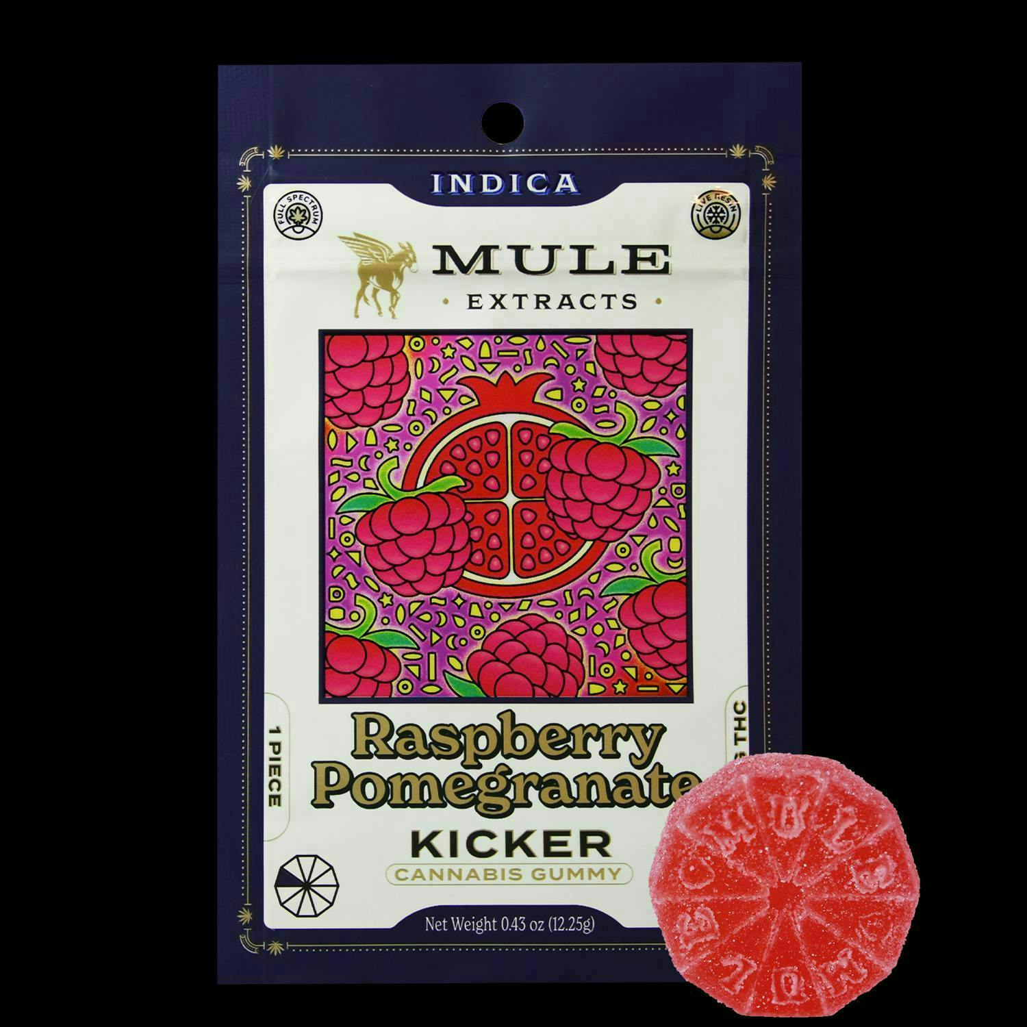Mule Extracts - Mule Extracts | Raspberry Pomegranate LR Kicker Gummy | 100mg | Single - 1
