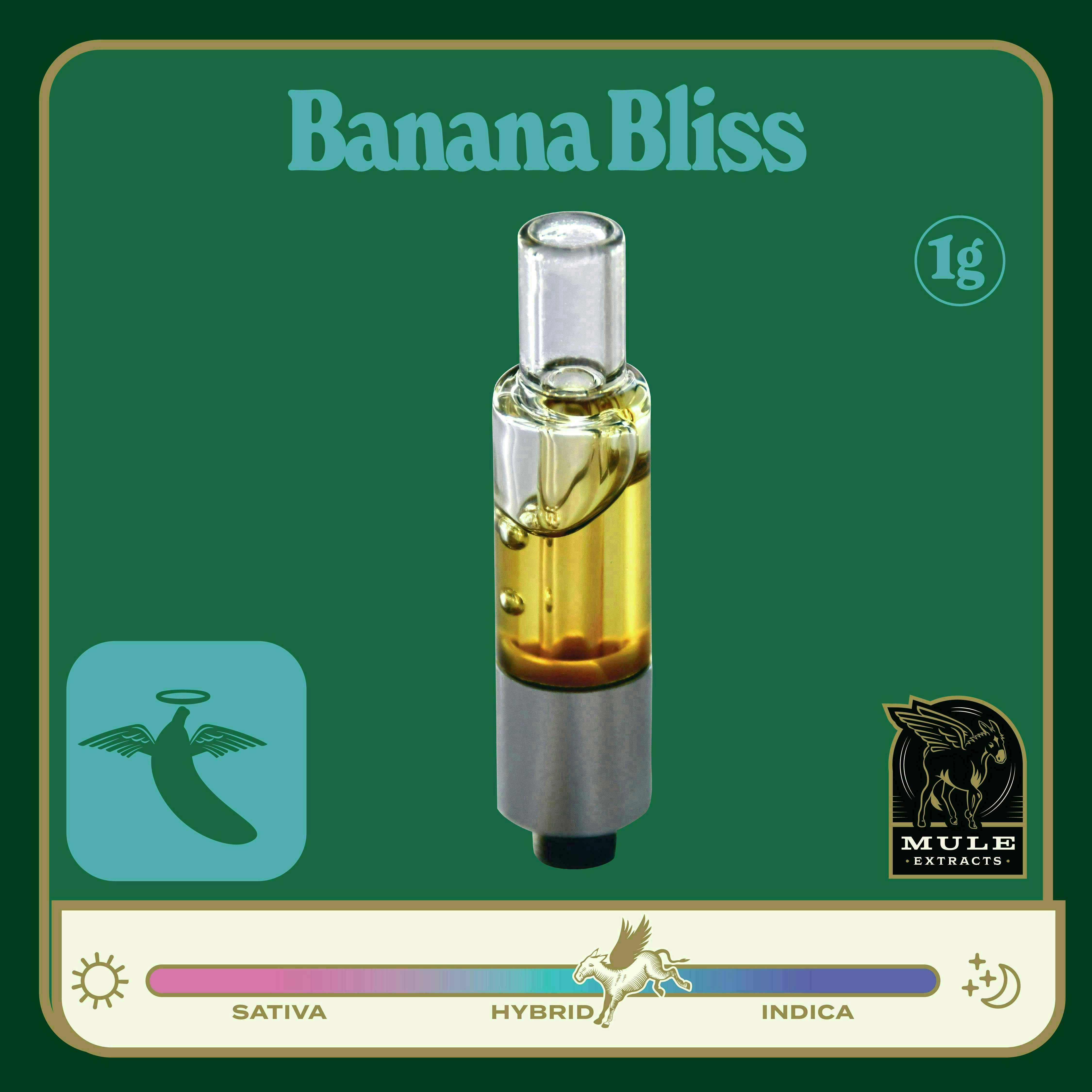 Mule Extracts - Mule Extracts | Banana Bliss | Live Resin Glass Cartridge | 1g - 1