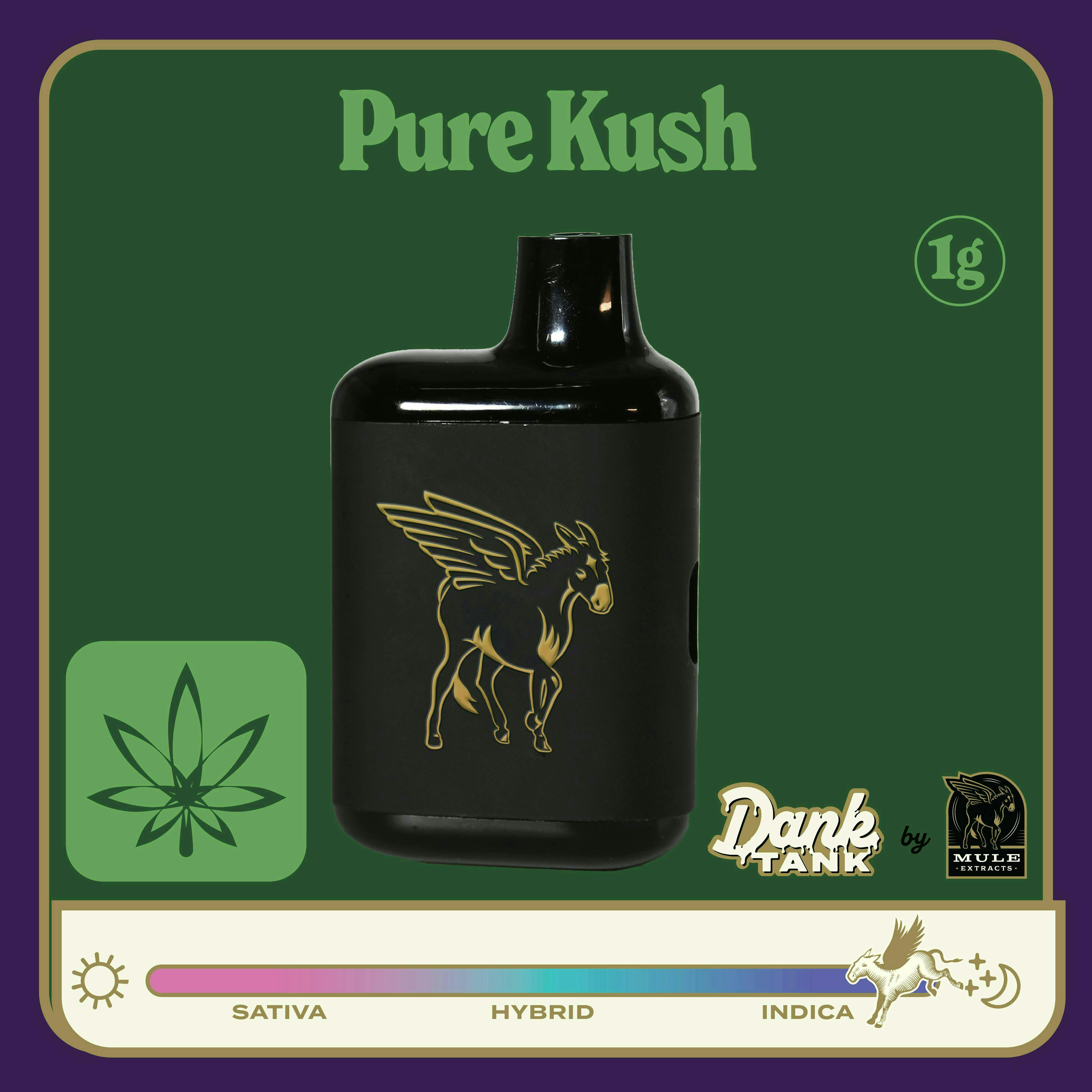 Mule Extracts - Mule Extracts | Pure Kush | Dank Tank LR Disposable | 1g - 1