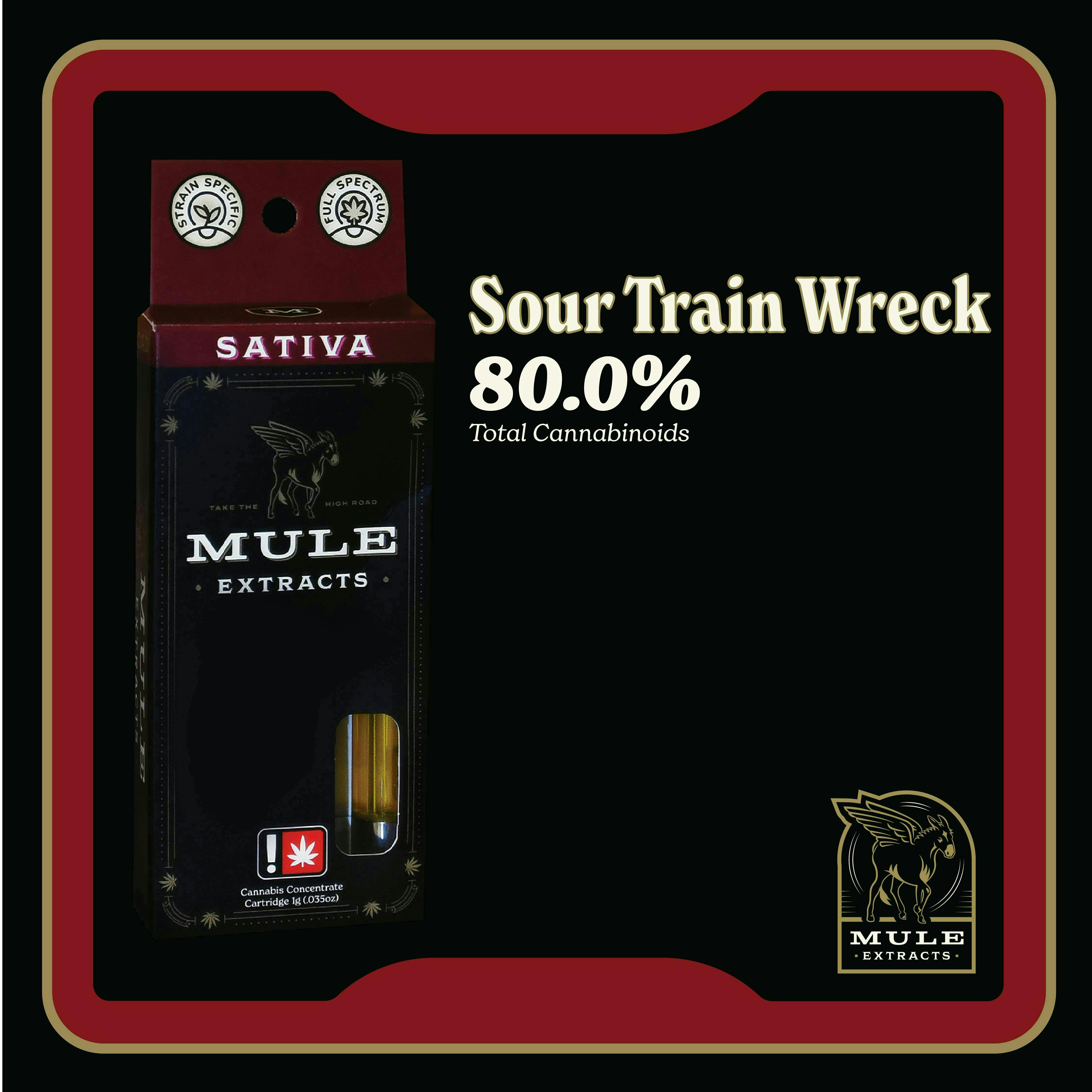 Mule Extracts - Mule Extracts | Sour Train Wreck | Live Resin Glass Cartridge | 1g - 1