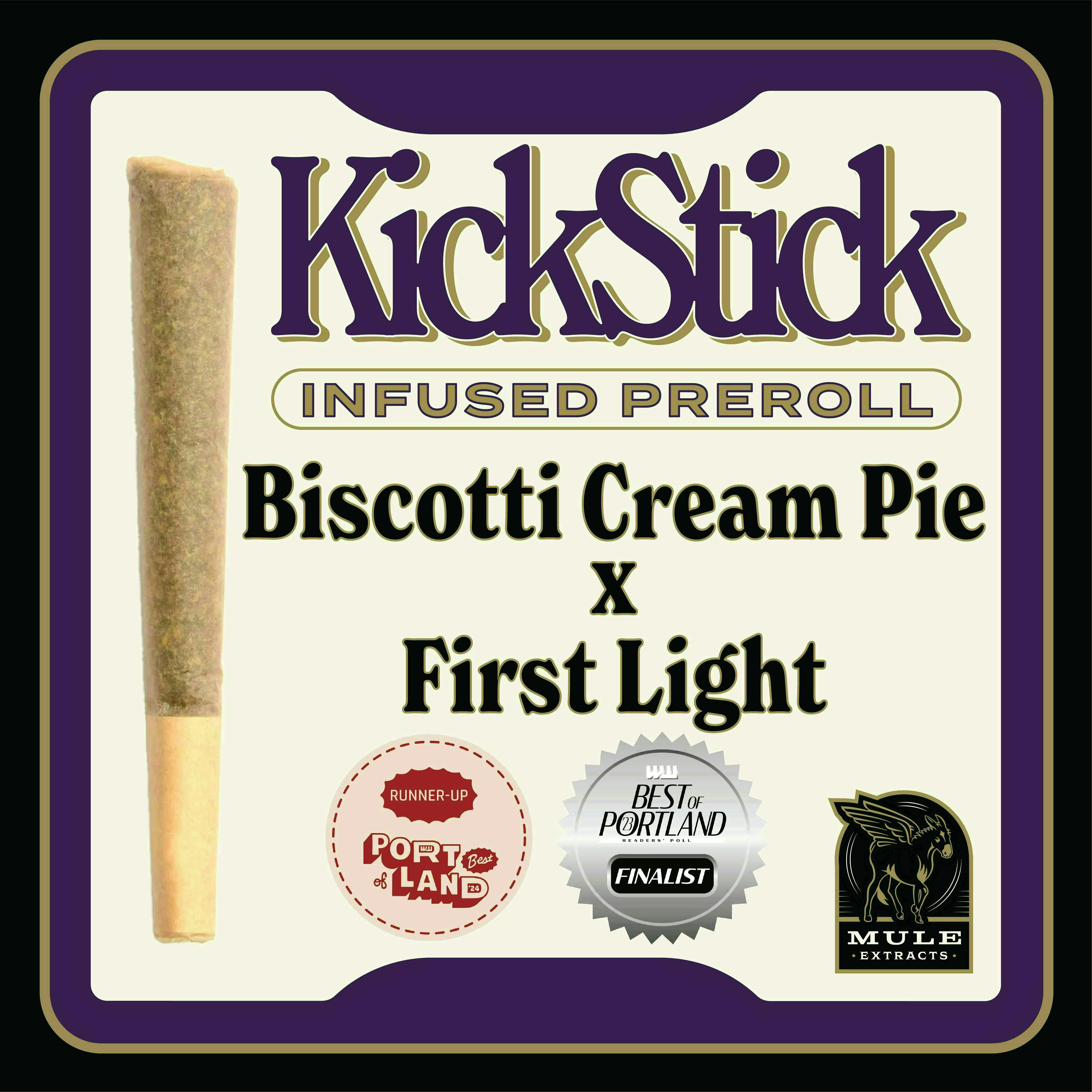 Mule Extracts - Mule Extracts | Biscotti Cream Pie x First Light | Infused Joint | 1g - 1