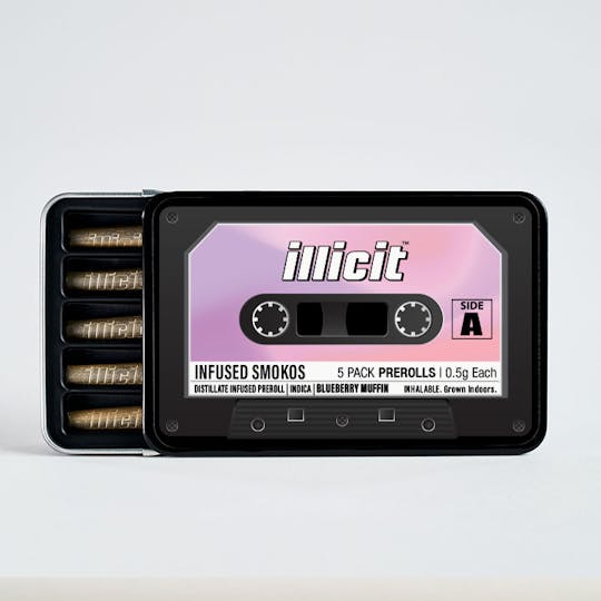 ILLICIT - Blueberry Muffin Distillate Infused Smokos .5g 5-Pack - 1