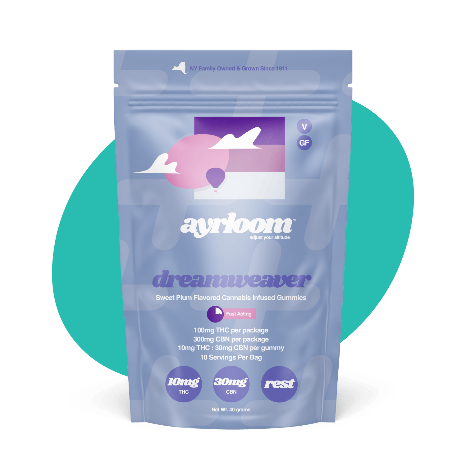 ayrloom - ayrloom | Sweet Plum "Dreamweaver" | 1:3 | 10MG THC : 30MG CBN | 10 Pack - 1