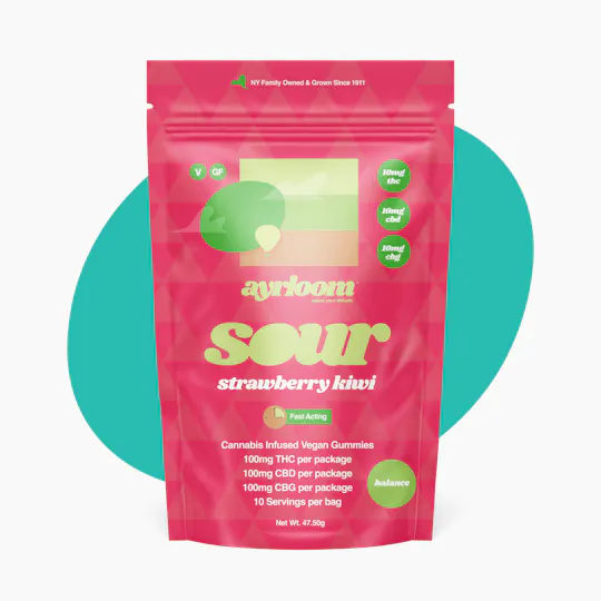 ayrloom - ayrloom | Sour Strawberry Kiwi | 1:1:1 | 10MG THC:10MG CBD:10MG CBG | 10pk - 1