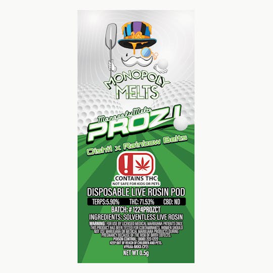 High Rise - Pro Z1 0.5g Disposable Rosin Pod | High Rise x Monopoly Melts - 1