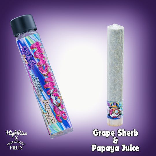 High Rise - Grape Sherb x Papaya Juice 2.5g Hash Hole | High Rise x Monopoly Melts - 1