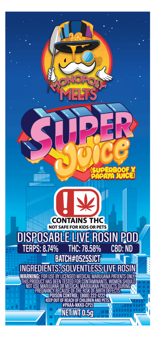High Rise - Super Juice 0.5g Disposable Rosin Pod | High Rise x Monopoly Melts - 1