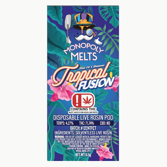 High Rise - Tropical Fusion 0.5g Disposable Rosin Pod | High Rise x Monopoly Melts - 1