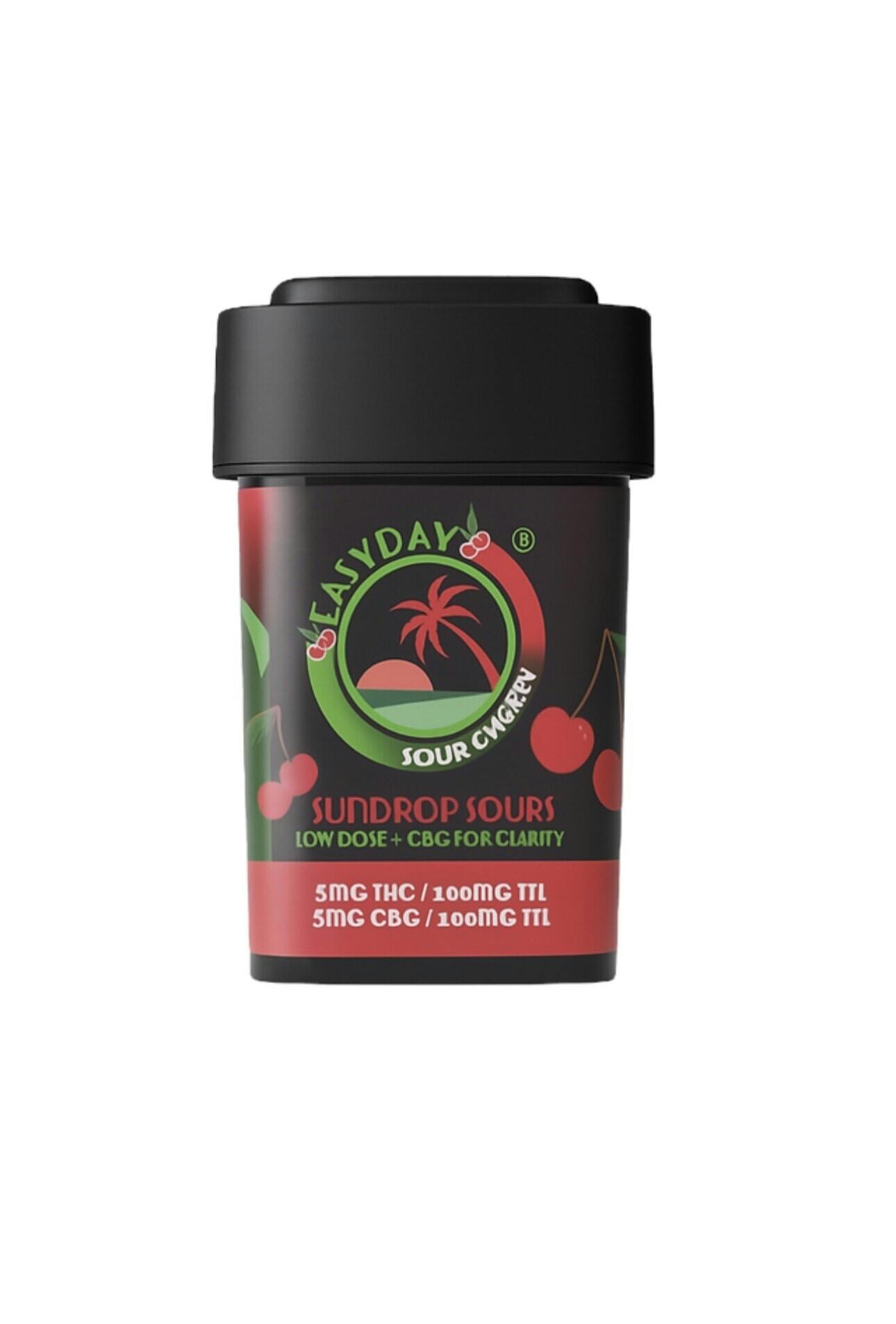 Easy Day Edibles - Sour Cherry Sundrop Sours (20x5mg) 100mg Total - 1