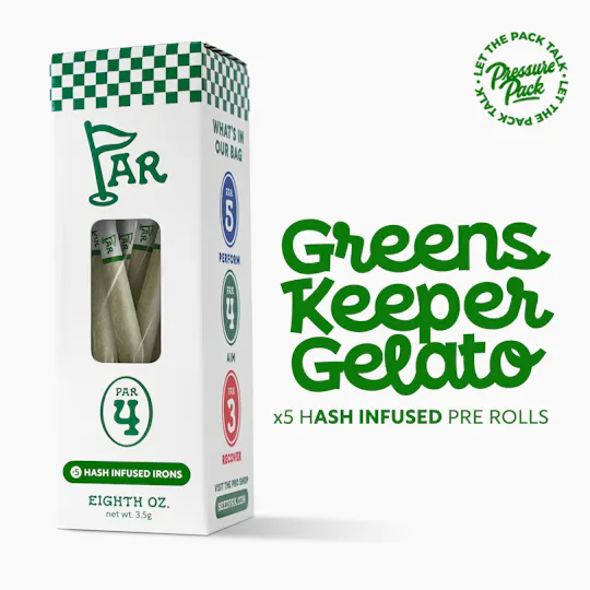 PAR - PAR X Pressure Pack | Greens Keeper Gelato | Infused Joints | 0.7g | 5pk - 1