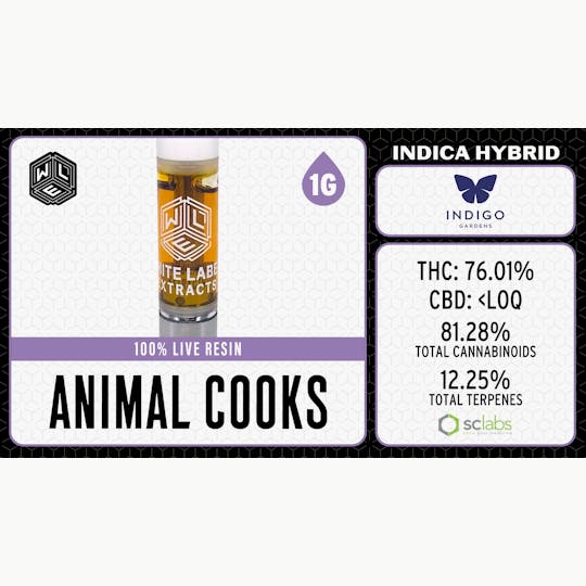 White Label Extracts - WLE | Animal Cooks | Live Resin Cartridge (1g) - 1