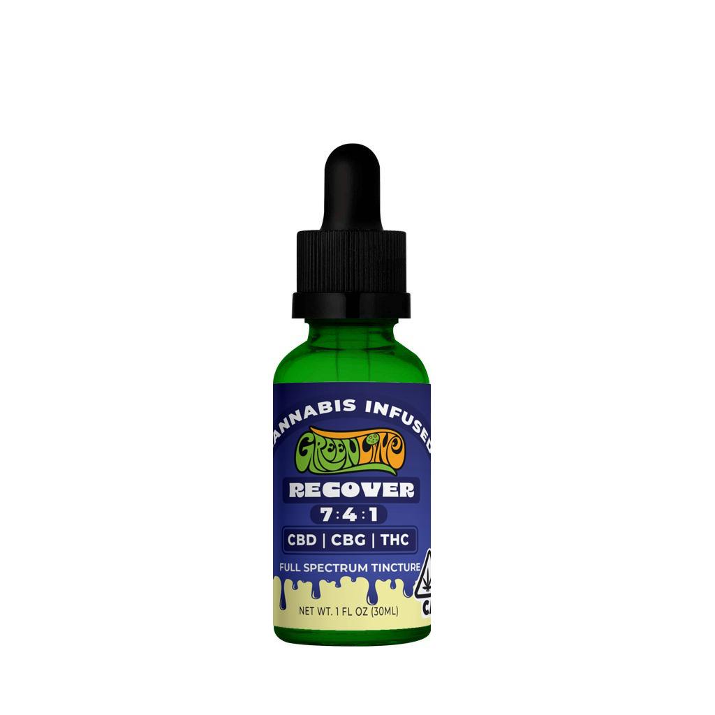 Greenline - RECOVER Tincture | 7:4:1 CBD:CBG:THC | MCT Oil + Full-Spectrum RSO - 1