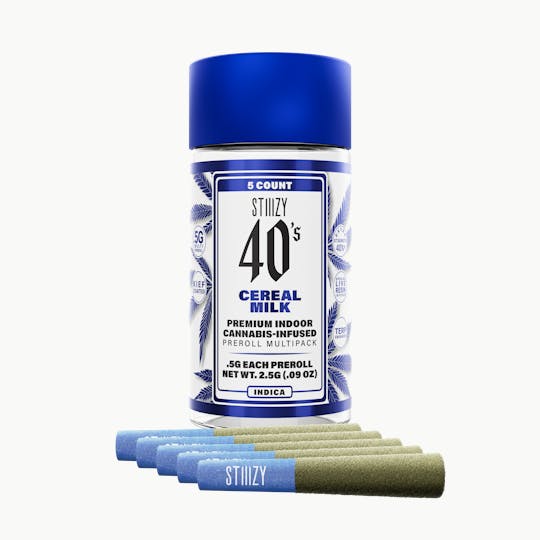 STIIIZY - - CEREAL MILK - .5G 40's Infused Preroll 5 Pack - 1
