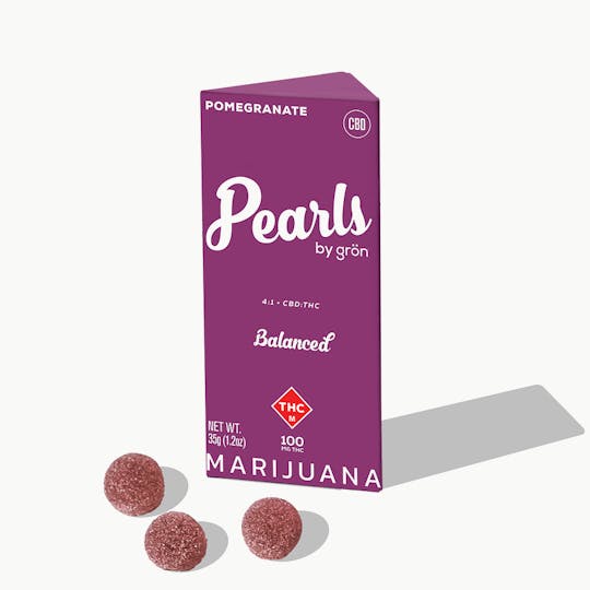 Grön Edibles - 4:1 Pomegranate Pearls (Balanced) - CBD/THC - Hybrid - MO - 1