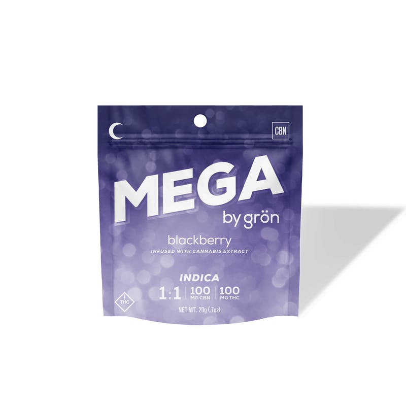 Grön Edibles - Grön 1:1 Blackberry Mega Pearl - Sleepy Indica - CBN/THC - OH - 1