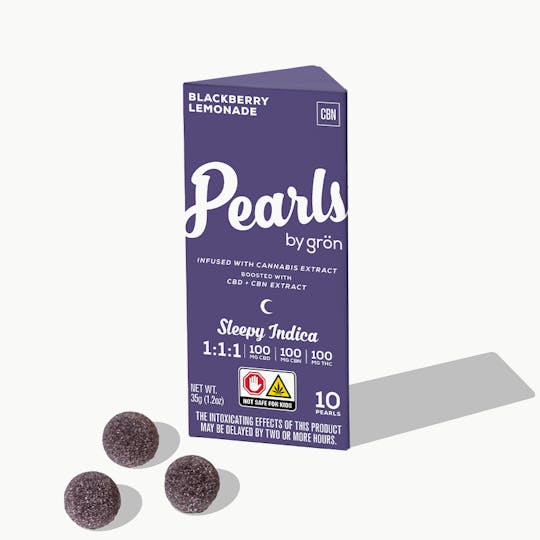 Grön Edibles - 1:1:1 Blackberry Lemonade Pearls - CBN/CBD/THC - Sleepy Indica - NJ - 1