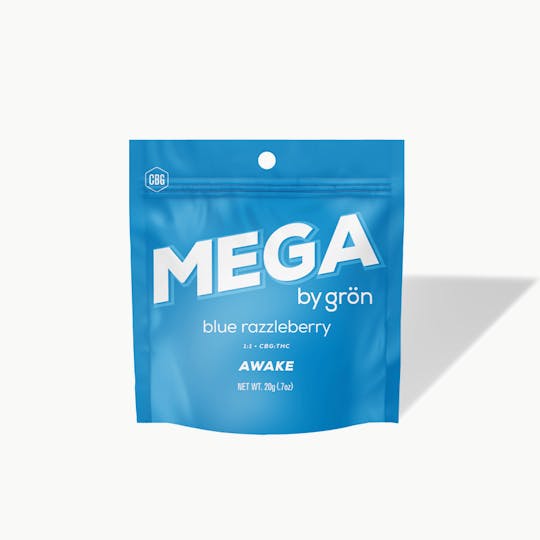 Grön Edibles - 1:1 Blue Razzleberry Mega (Awake) - CBG/THC - Daytime Sativa - MO - 1