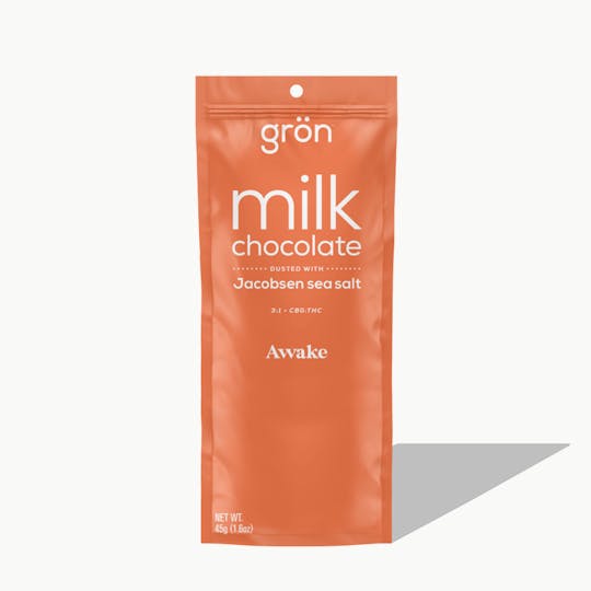 Grön Edibles - 3:1 Milk Chocolate w/ Sea Salt (Awake) - CBG/THC - Daytime Sativa - MO - 1