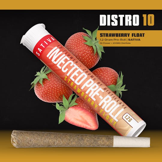 Distro 10 - Distro10 - Strawberry Float - Injected Pre-Roll 1.2g - 1