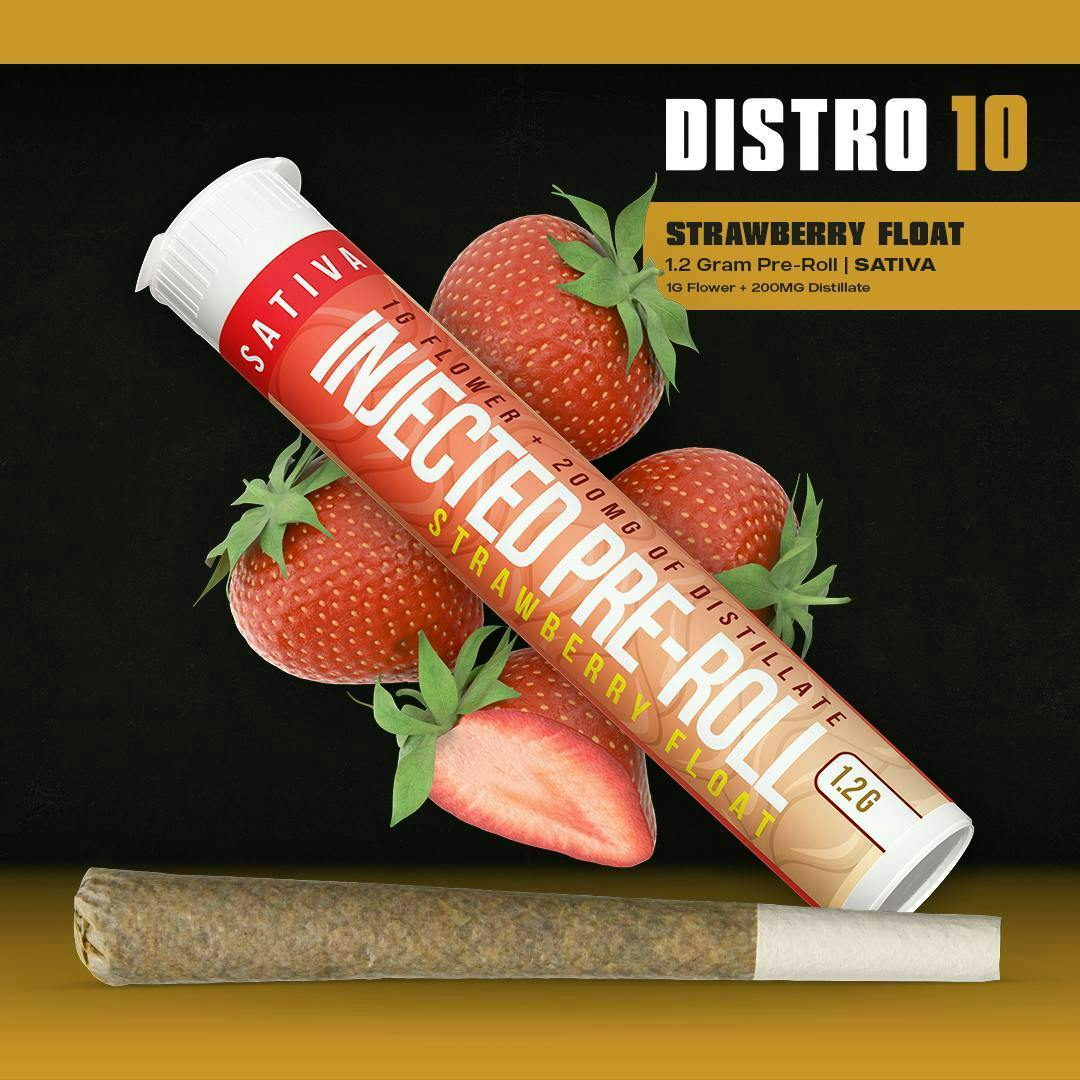Distro 10 - Strawberry Float | Infused Joint | 1.2g - 1