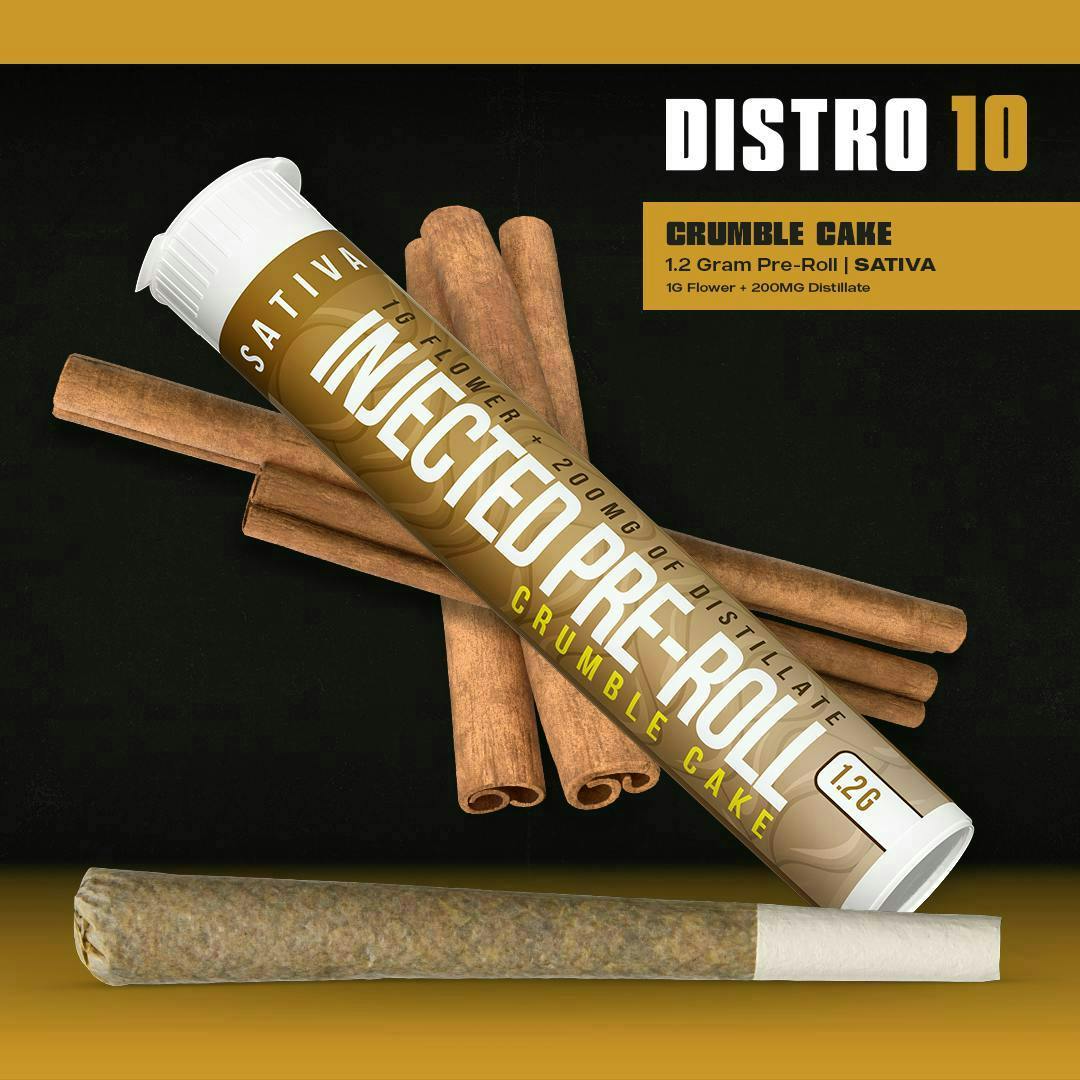 Distro 10 - Crumble Cake | Infused Joint | 1.2g - 1