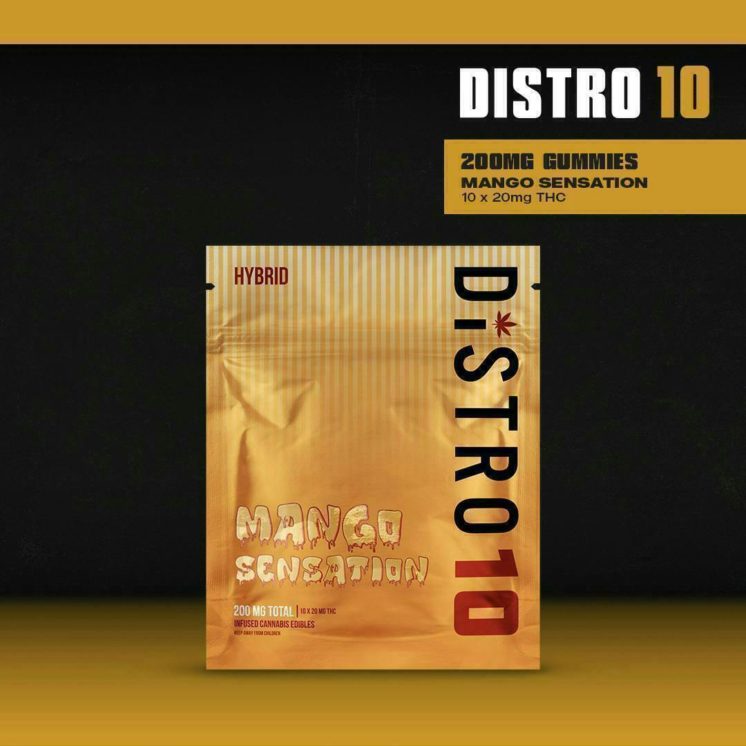 Distro 10 - Mango Sensation Gummies | 200mg | 10ct | 20mg/ea - 1