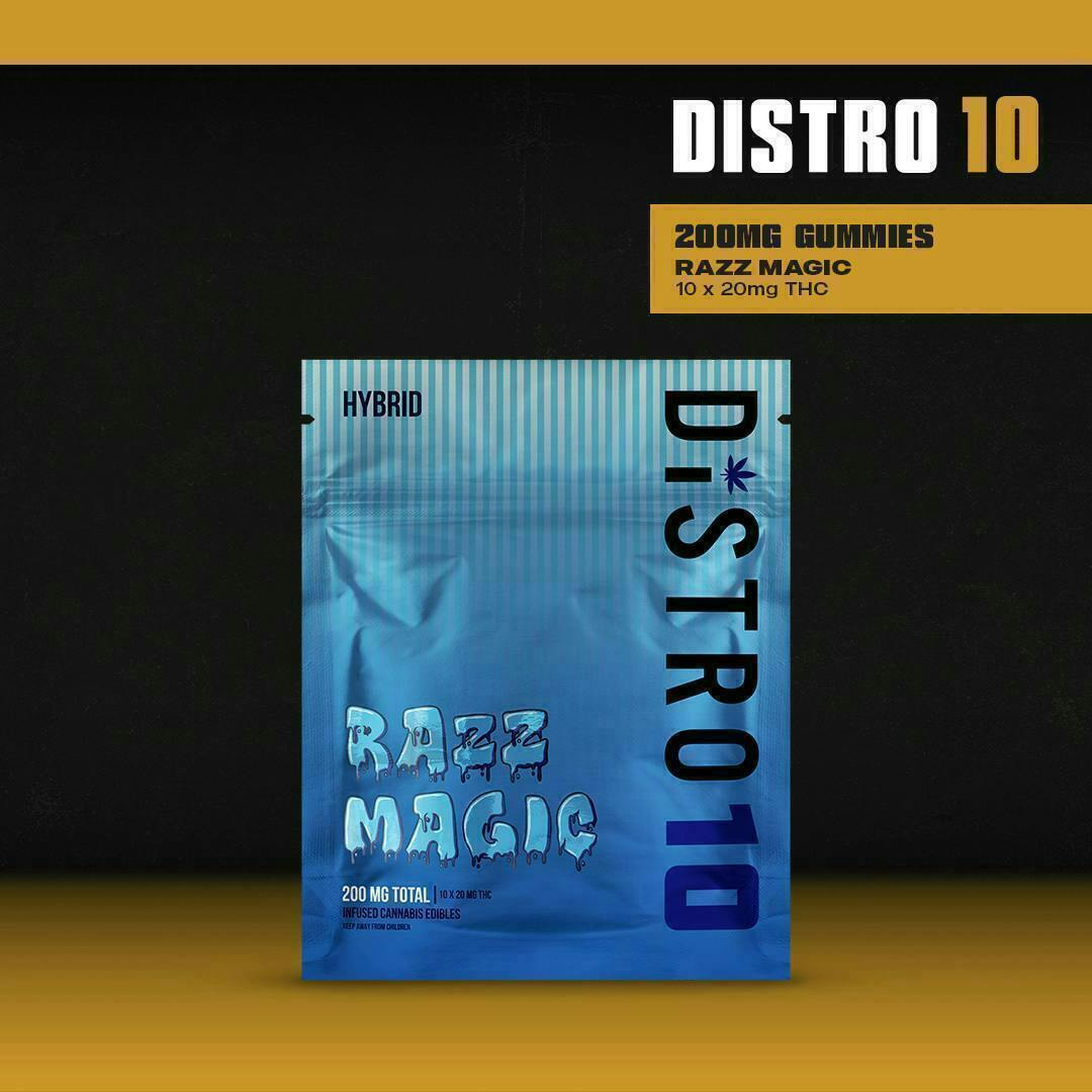 Distro 10 - Razz Magic Gummies | 200mg | 10ct | 20mg/ea - 1