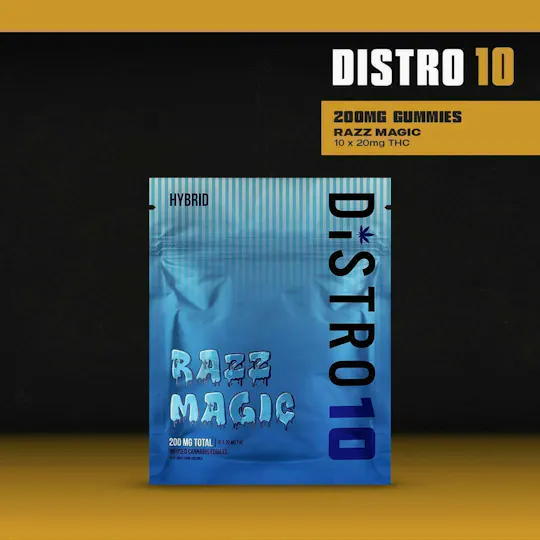 Distro 10 - Razz Magic Gummies | 200mg | 10ct | 20mg/ea - 1