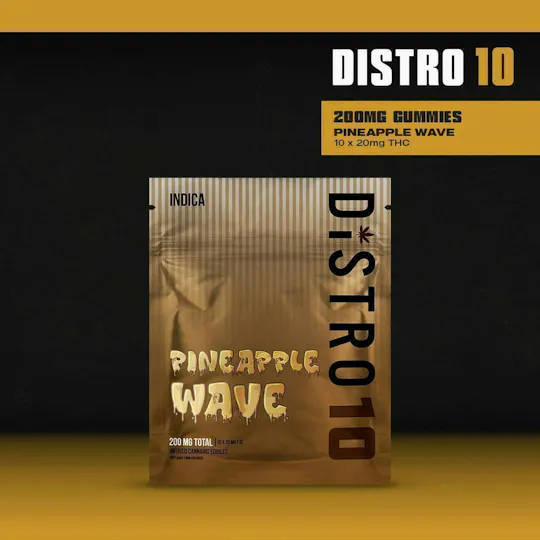 Distro 10 - Pineapple Wave Gummies | 200mg | 10ct | 20mg/ea - 1