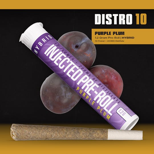 Distro 10 - Distro10 - Purple Plum - Injected Pre-Roll 1.2g - 1