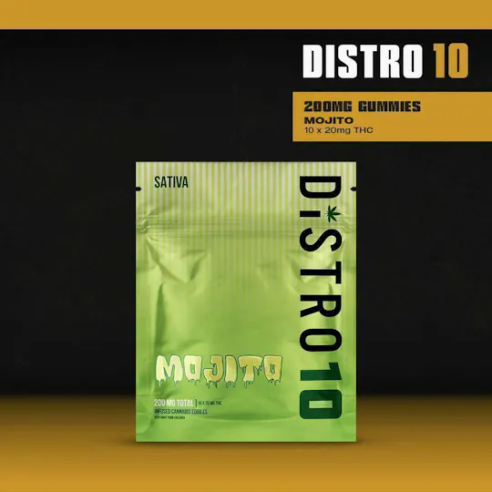 Distro 10 - Mojito Gummies | 200mg | 10ct | 20mg/ea - 1
