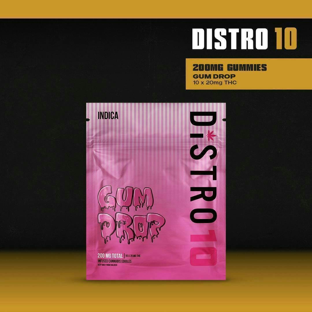 Distro 10 - Gum Drop Gummies | 200mg | 10ct | 20mg/ea - 1