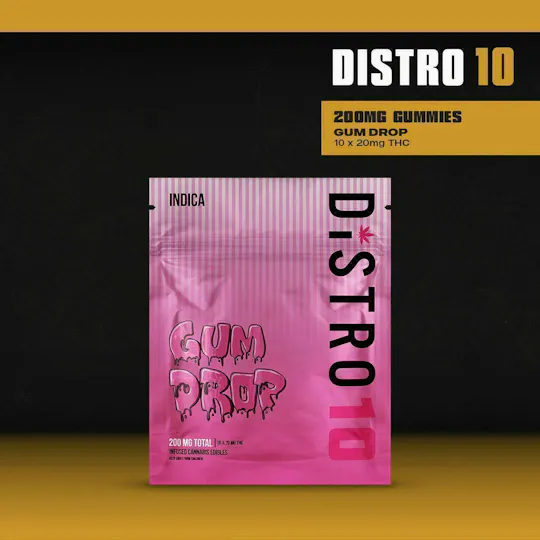 Distro 10 - Gum Drop Gummies | 200mg | 10ct | 20mg/ea - 1