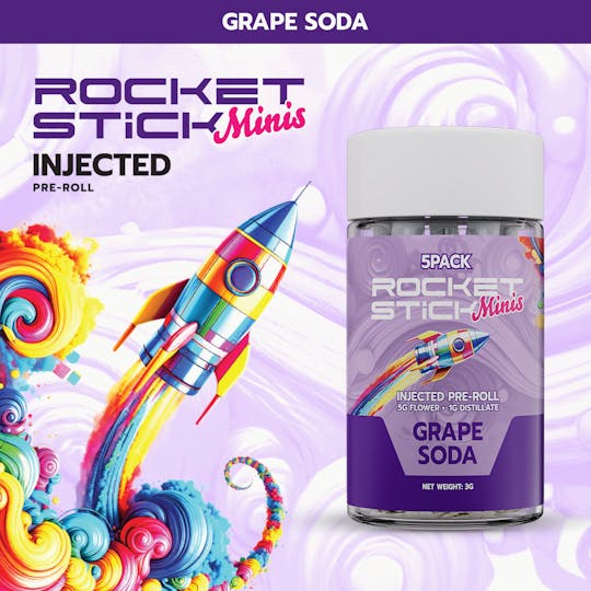 Rocket - Rocket Minis - Grape Soda - Injected Pre-Roll Pack (5x0.6g) - 1