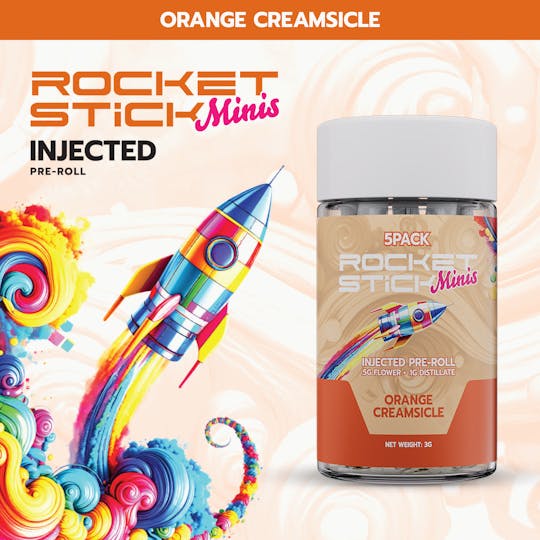 Rocket - Rocket Minis - Orange Creamsicle - Injected Pre-Roll Pack (5x0.6g) - 1