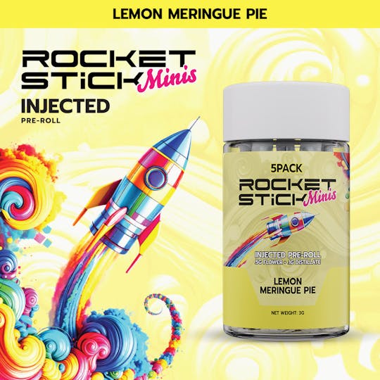 Rocket - Rocket Minis - Lemon Meringue - Injected Pre-Roll Pack (5x0.6g) - 1