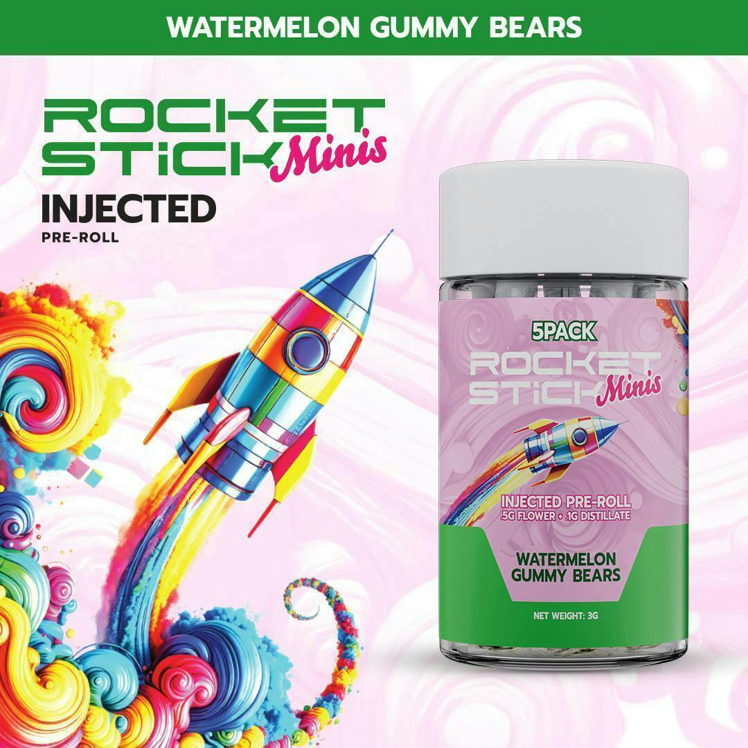 Rocket - Watermelon Gummy Bears | Infused Mini | 0.6g each | 5pk - 1