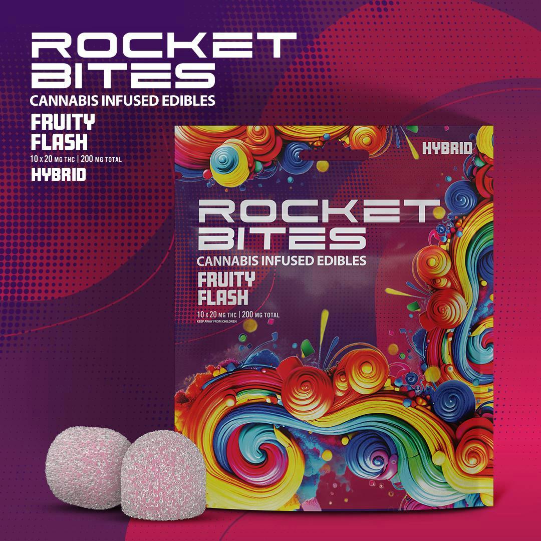 Fruity Flash Gummies | 200mg | 10ct | 20mg/ea - Rocket