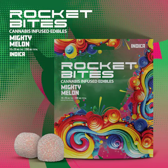 Rocket - Mighty Melon Gummies | 200mg | 10ct | 20mg/ea - 1