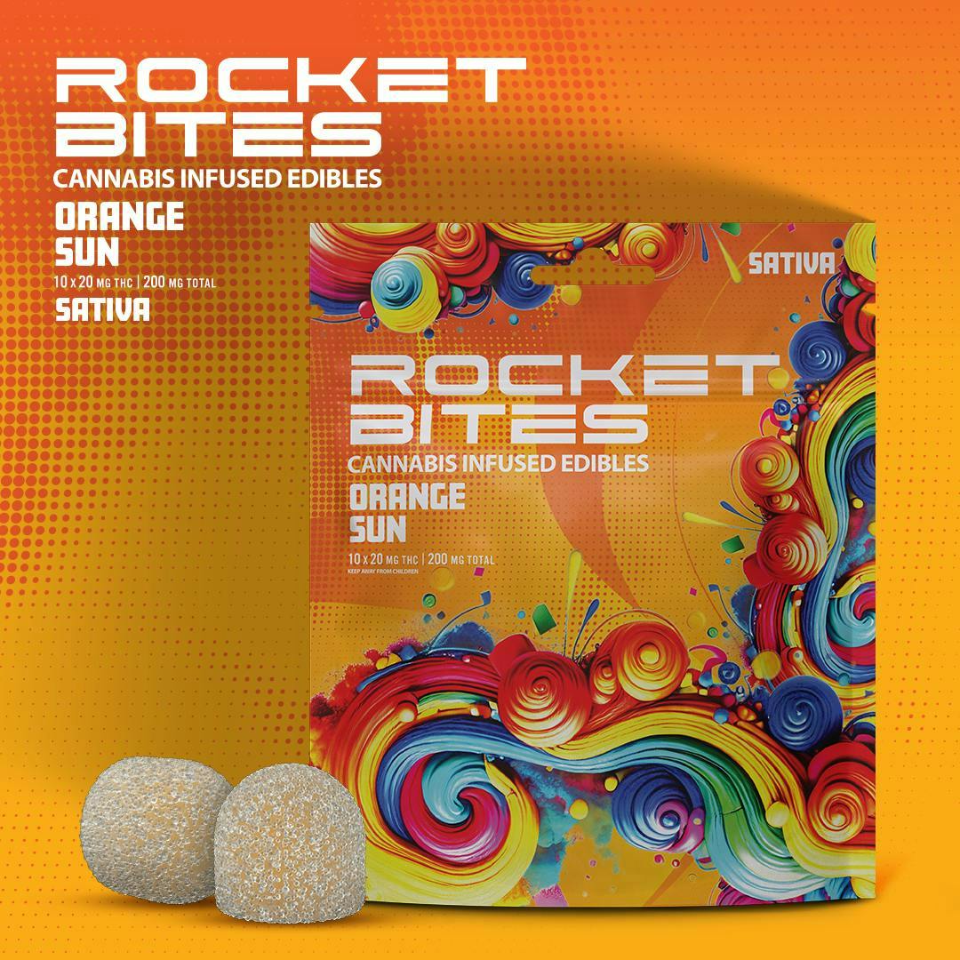 Rocket - Orange Sun Gummies | 200mg | 10ct | 20mg/ea - 1