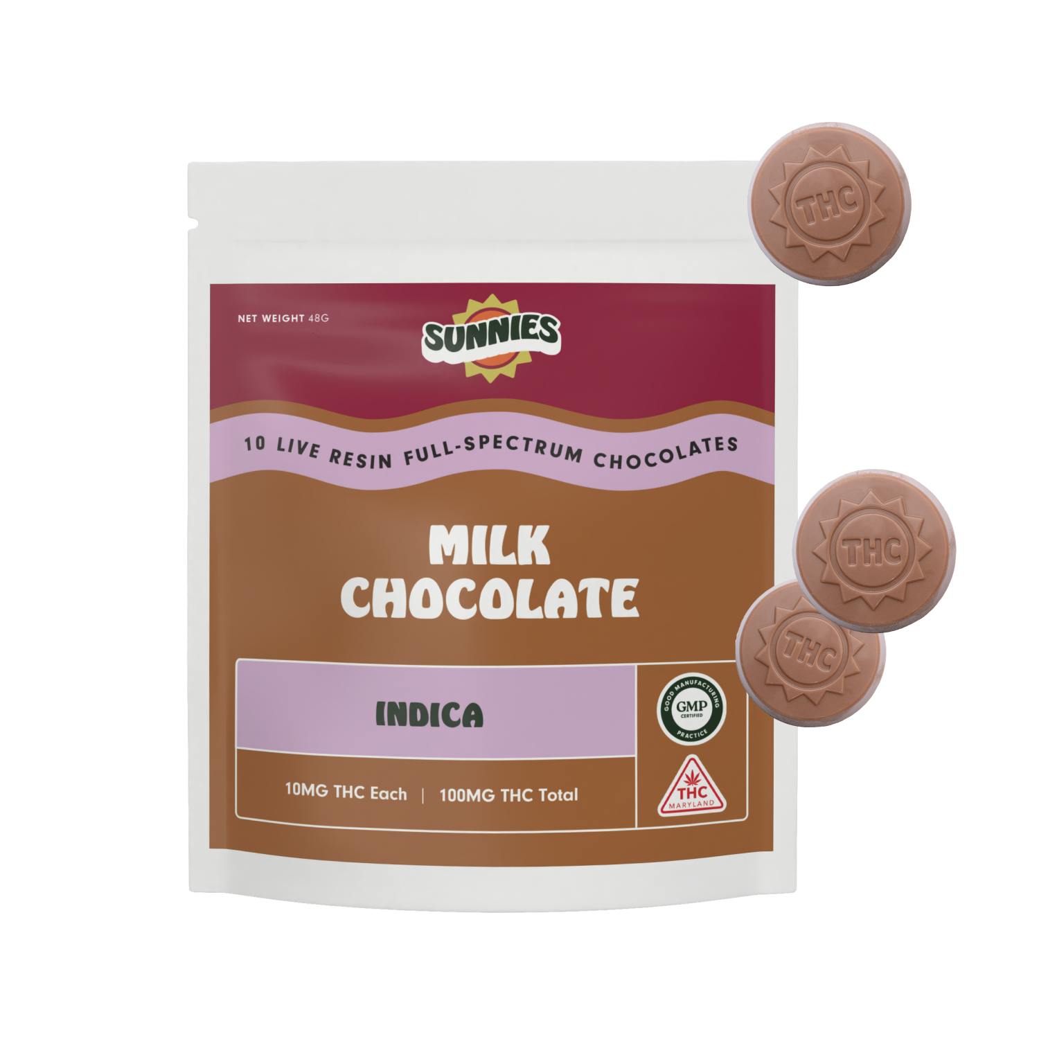 SunMed Growers - Milk Chocolate Indica Live Resin 100mg - 1