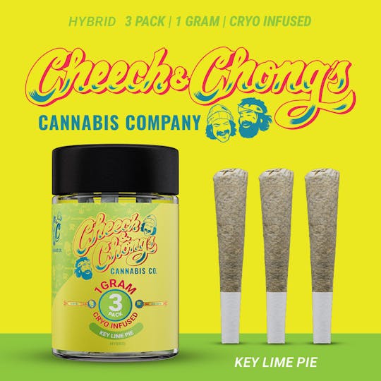Cheech and Chong - Michigan - Cheech & Chong | Key Lime Pie (Hybrid) | Cryo Infused Pre-Roll 3pk (3x1g) - 1
