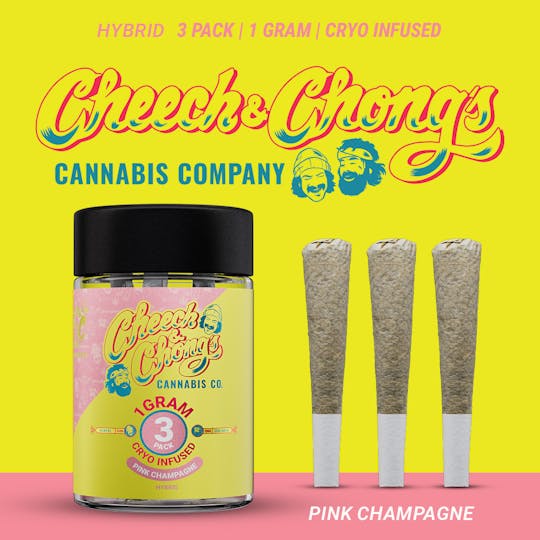 Cheech and Chong - Michigan - Cheech & Chong | Pink Champagne (Sativa) | Cryo Infused Pre-Roll 3pk (3x1g) - 1