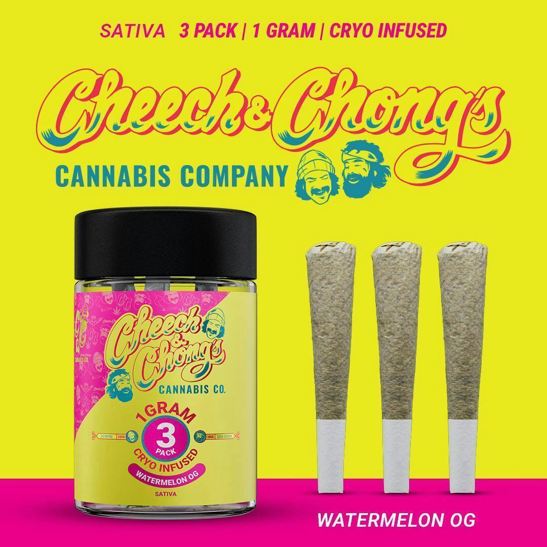 Cheech and Chong - Michigan - Watermelon OG | Cryo Infused Joints | 1g each | 3pk - 1