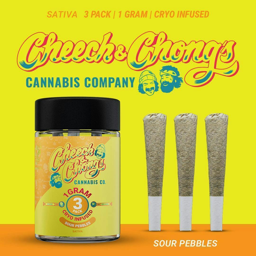 Cheech and Chong - Michigan - Sour Pebbles | Cryo Infused Joints | 1g each | 3pk - 1