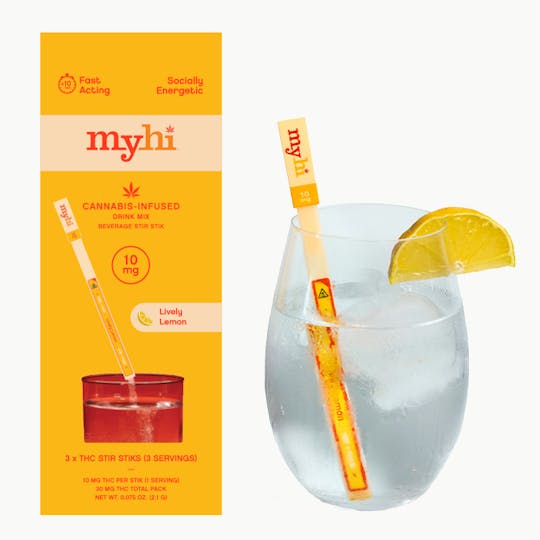 My Hi - Lively Lemon - Beverage Stir STIKs - 3 count (30mg) - 1