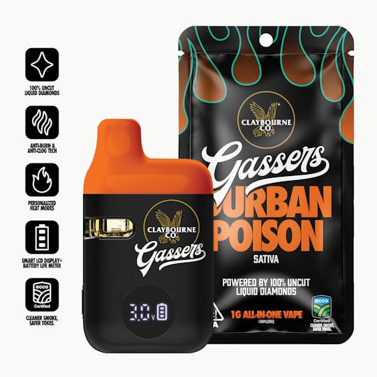 Claybourne Co. - Durban Poison (1g) - Gassers All-In-One Liquid Diamonds Vape - 1